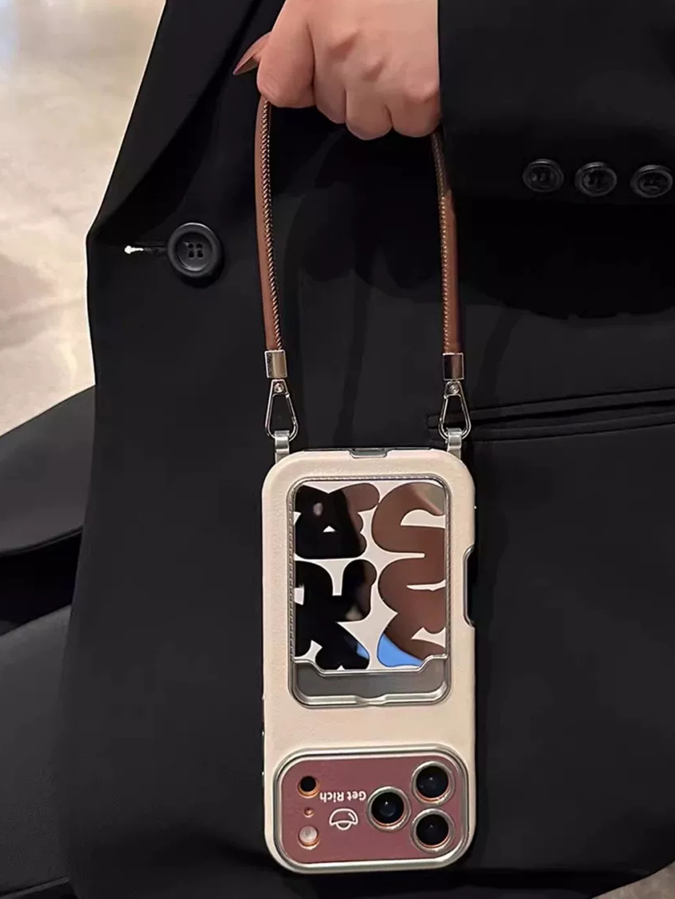 Leather Card Wallet - Casing Ponsel Kulit Mewah dengan Tempat