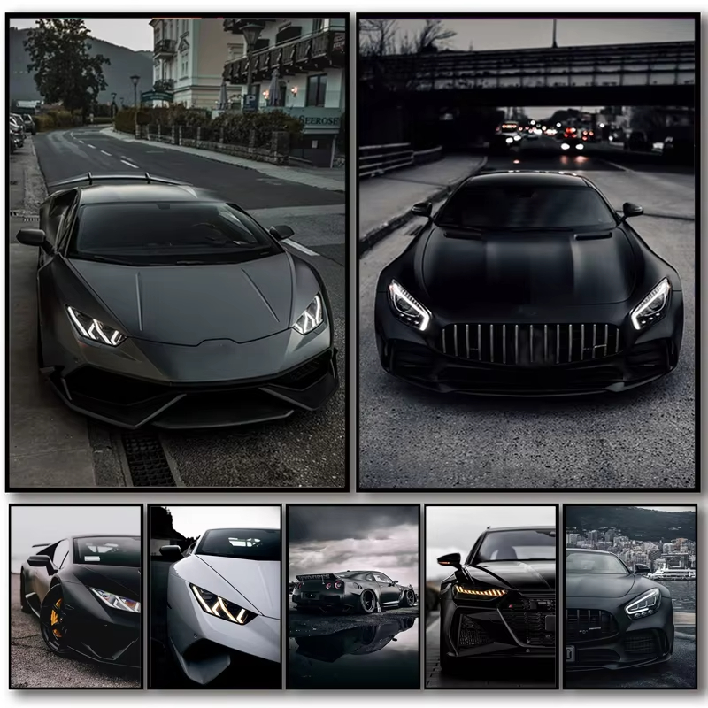 Luxury Lifestyle Cars - Poster Mobil Sport Gaya Industri Hitam