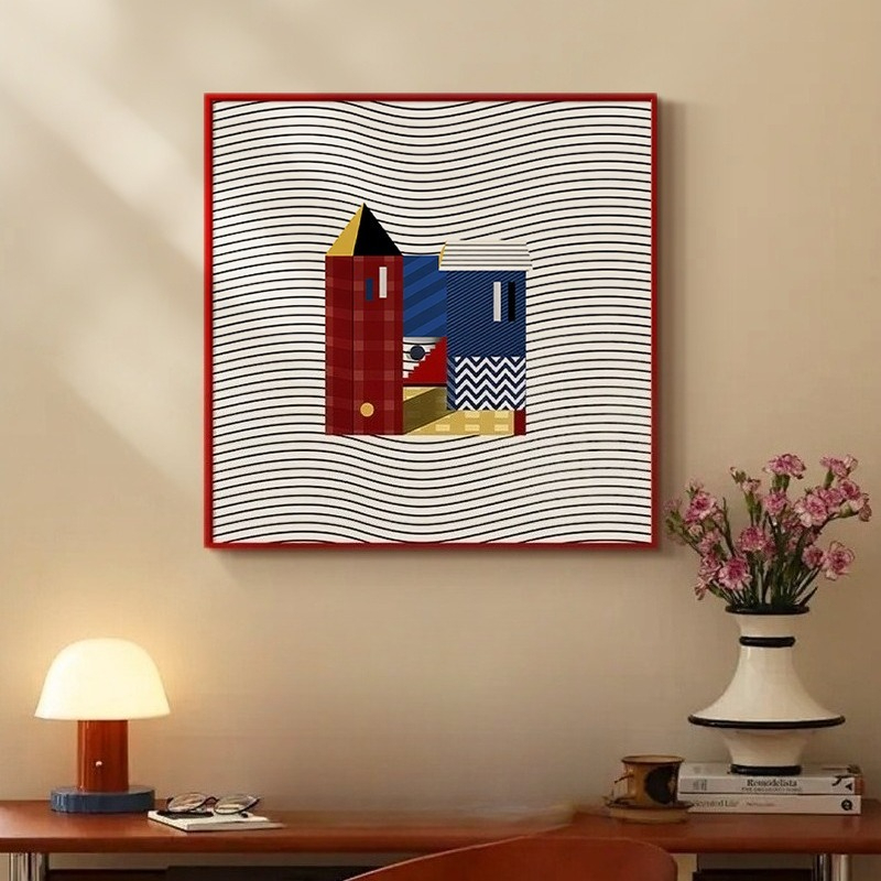 Luxury Lifestyle Hotel - Lukisan kanvas mewah bergaya retro geometris
