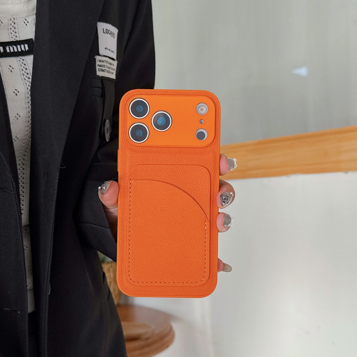 Casing Dompet Kulit Warna Oran - Leather Card Wallet ulasan dan harga